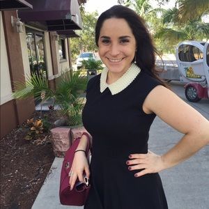 Betsey Johnson pearl-collar necklace dress.